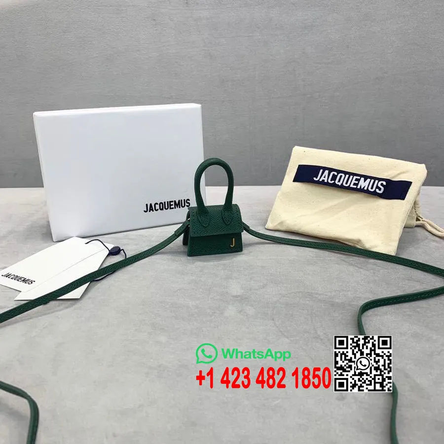 Sac Jacquemus Le Petit En Cuir De Veau Grainé Collection Automne/hiver 2019, Vert Foncé