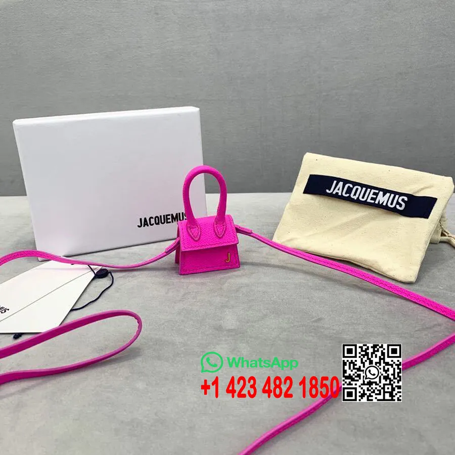 Jacquemus Le Petit Bag Koleksi Kulit Anak Sapi Berbutir Musim Gugur/dingin 2019, Hot Pink