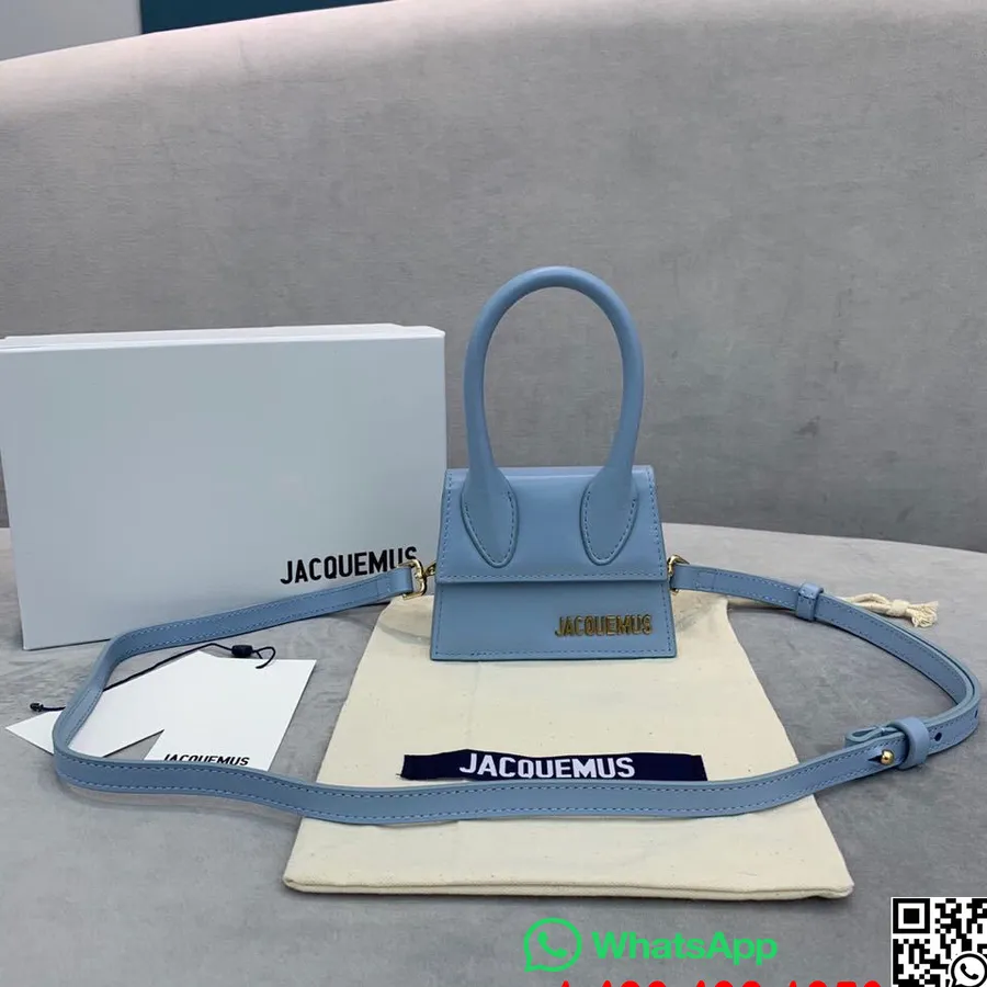 Sac Jacquemus Le Chiquito En Cuir De Veau Lisse Collection Automne/hiver 2019, Bleu Clair