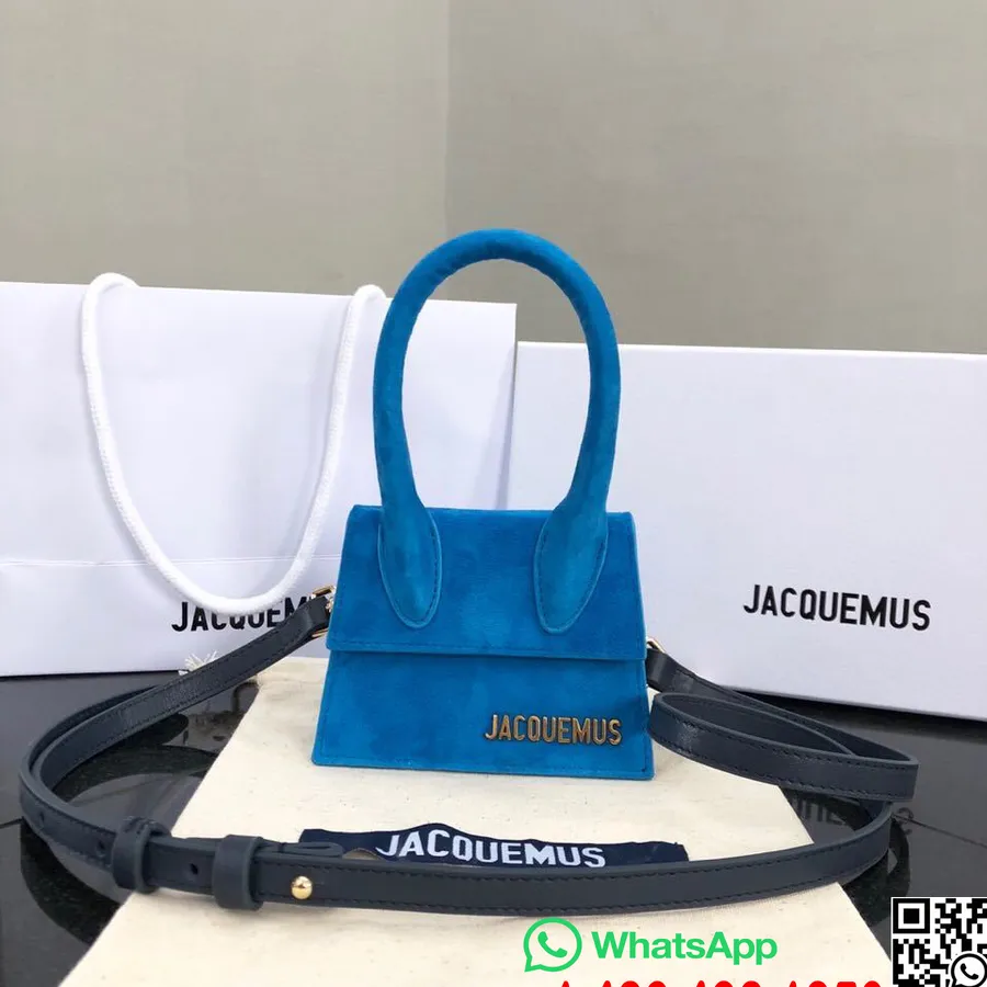 Bolsa Jacquemus Le Chiquito Camurça Couro Coleção Outono/inverno 2019, Azul