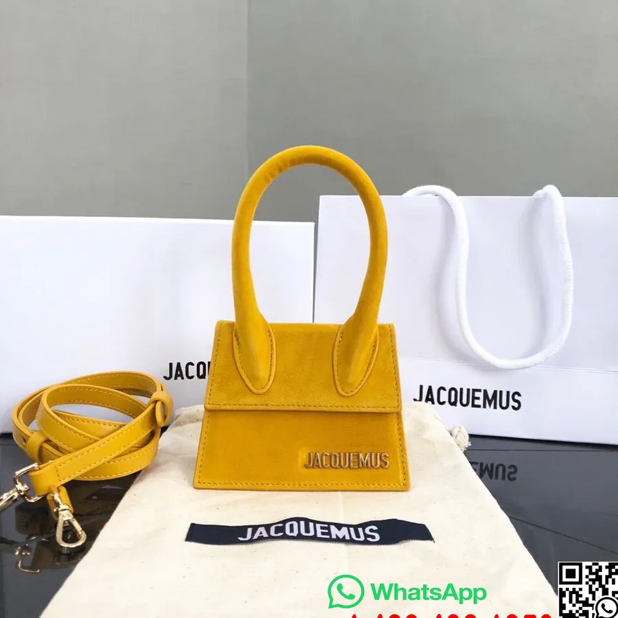 Bolsa Jacquemus Le Chiquito Camurça Couro Coleção Outono/inverno 2019, Amarelo