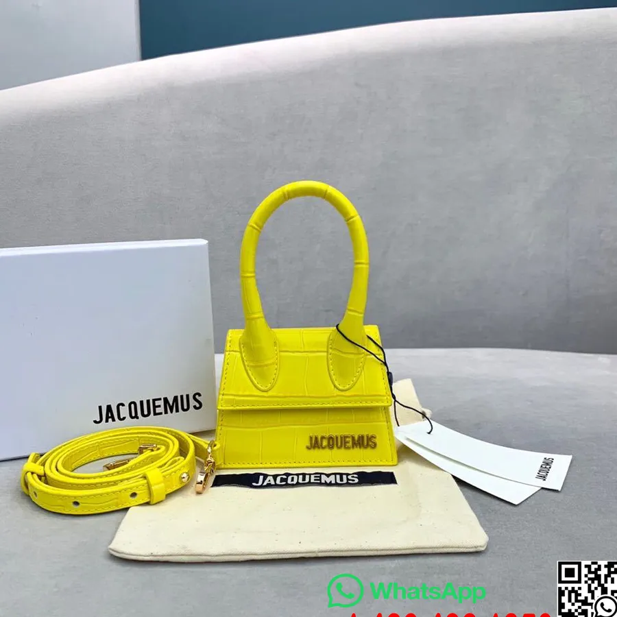 Jacquemus Le Chiquito Tasche Aus Kalbsleder Mit Krokomuster, Herbst/Winter-Kollektion 2019, Gelb