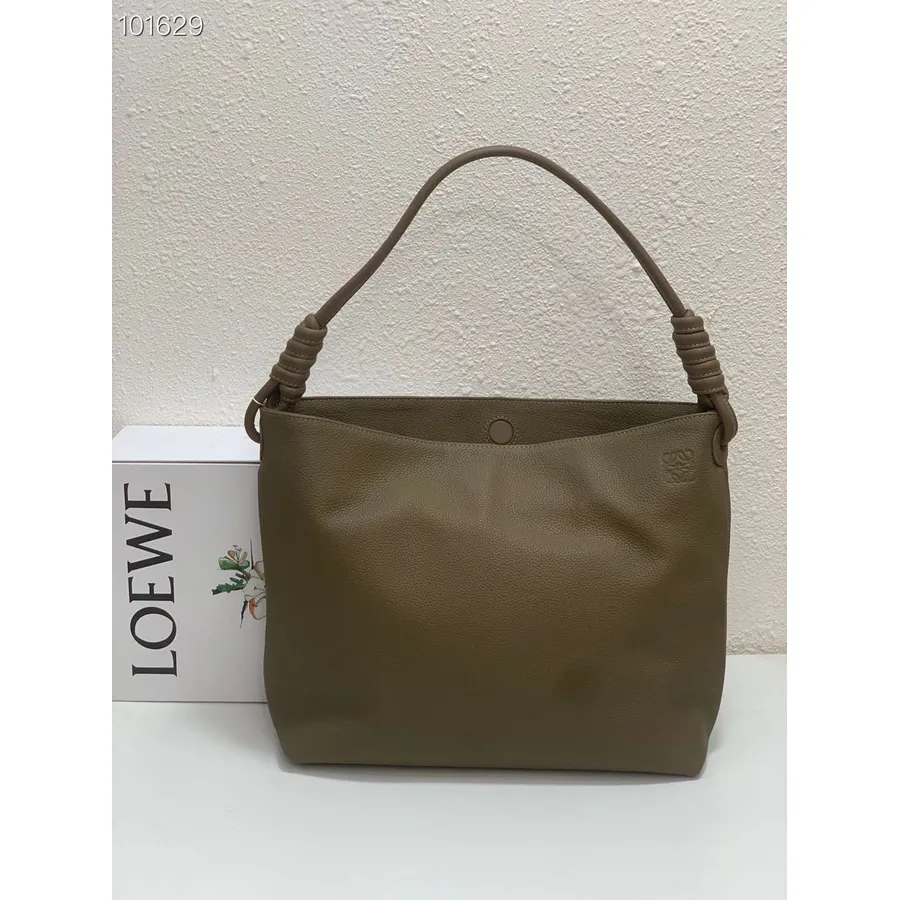 Loewe Flamenco Tot Knot Bag 32cm Kulit Anak Sapi Koleksi Musim Gugur/dingin 2022, Krem