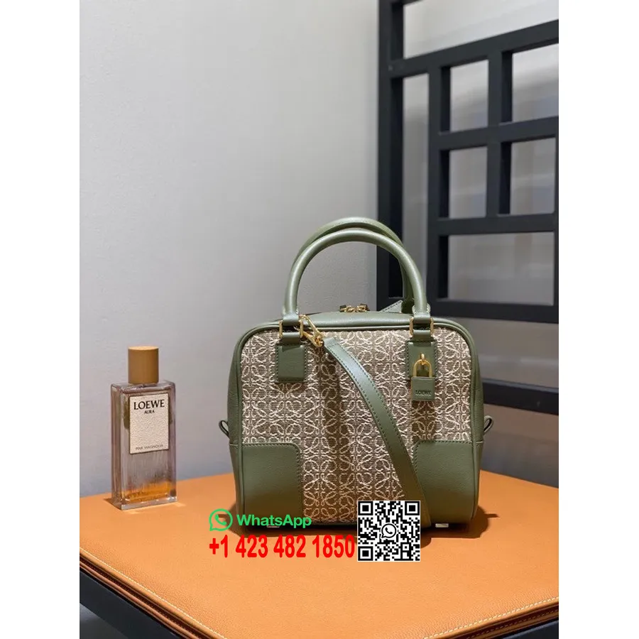 Geantă Tote Loewe Amazona 20cm 66091 Piele De Vițel Colecția Primăvară/vară 2022, Verde