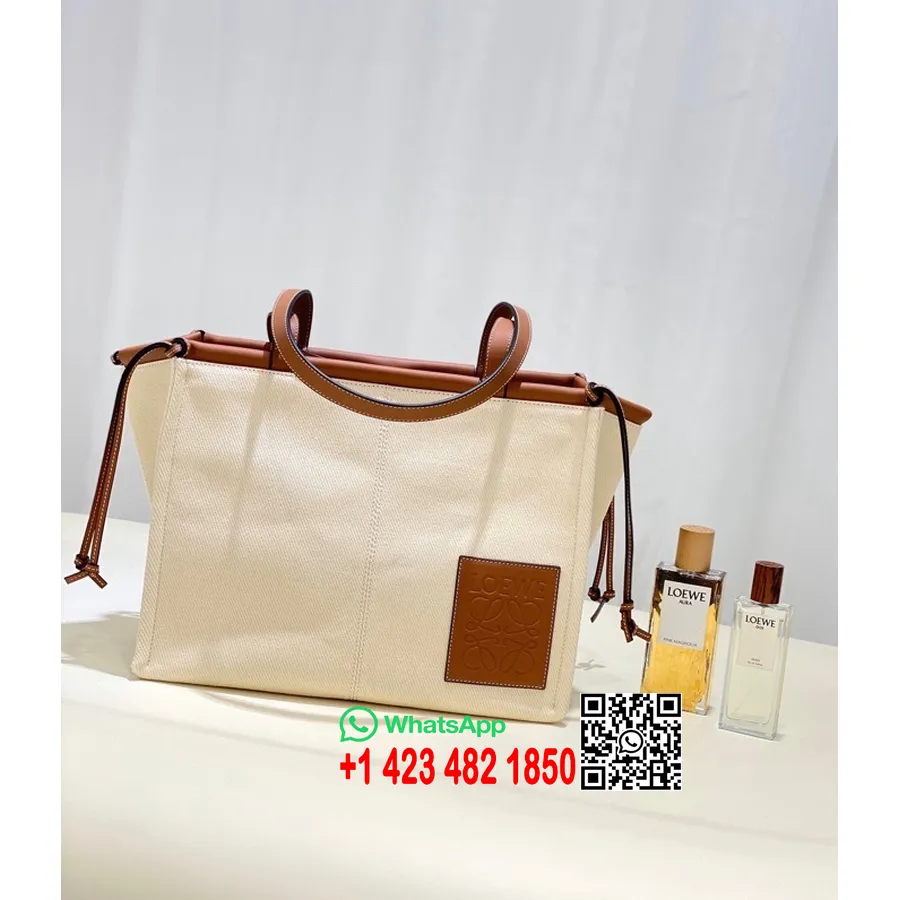 Bolso Tote Loewe Con Cojín 35 Cm 66025 Piel De Becerro Colección Primavera/verano 2022, Tostado