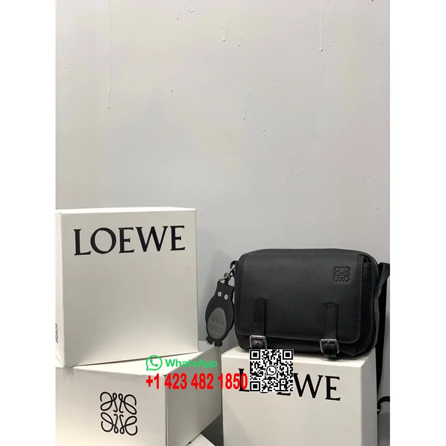 Loewe Military XS Tasche 24 Cm Kalbsleder Frühjahr/Sommer 2022 Kollektion, Schwarz