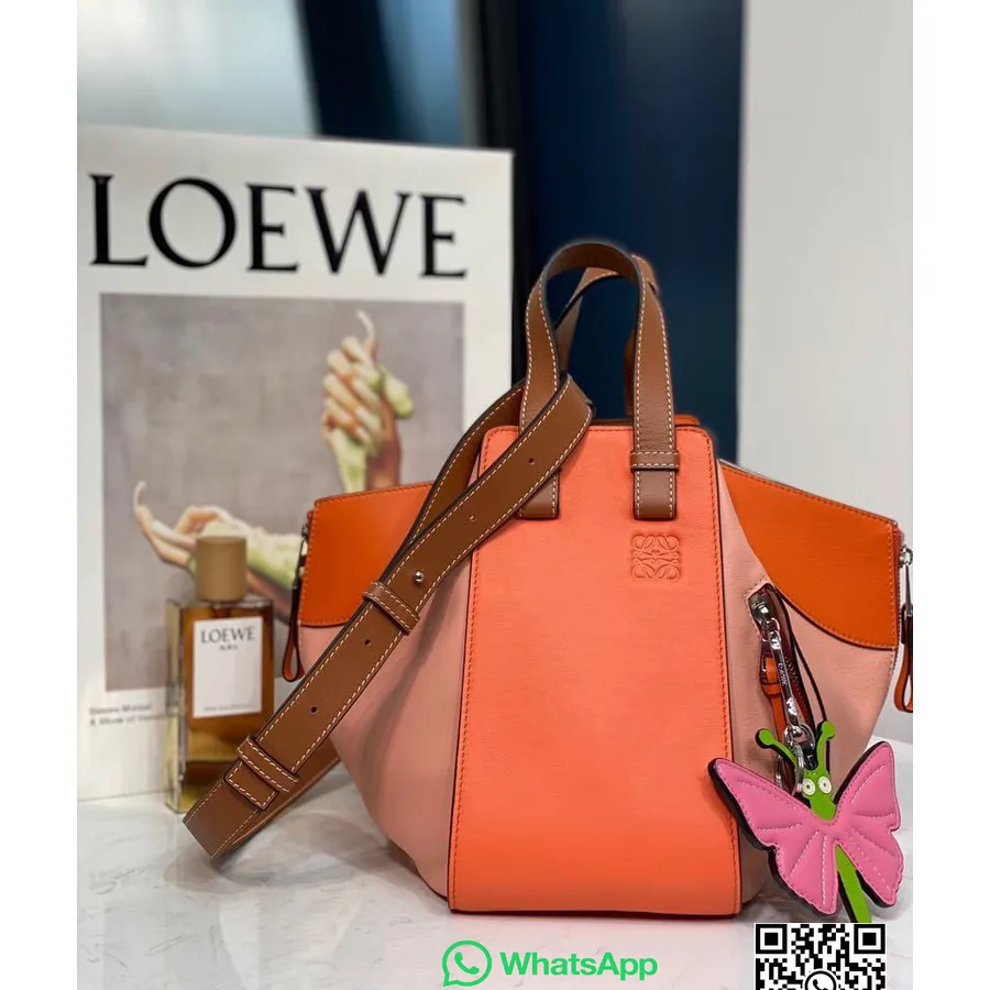 Loewe Hängmatta Väska 29cm Kalvskinn Vår/sommar 2020 Kollektion, Orange/tan