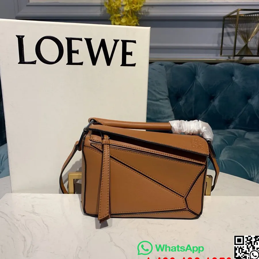 Loewe Bolso Mini Puzzle 18cm Piel De Becerro Colección Primavera/verano 2020, Tostado