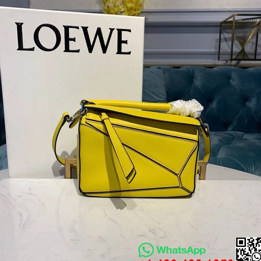 کیف مینی پازل Loewe 18 سانتی متری چرم پوست گوساله مجموعه بهار/تابستان 2020، زرد