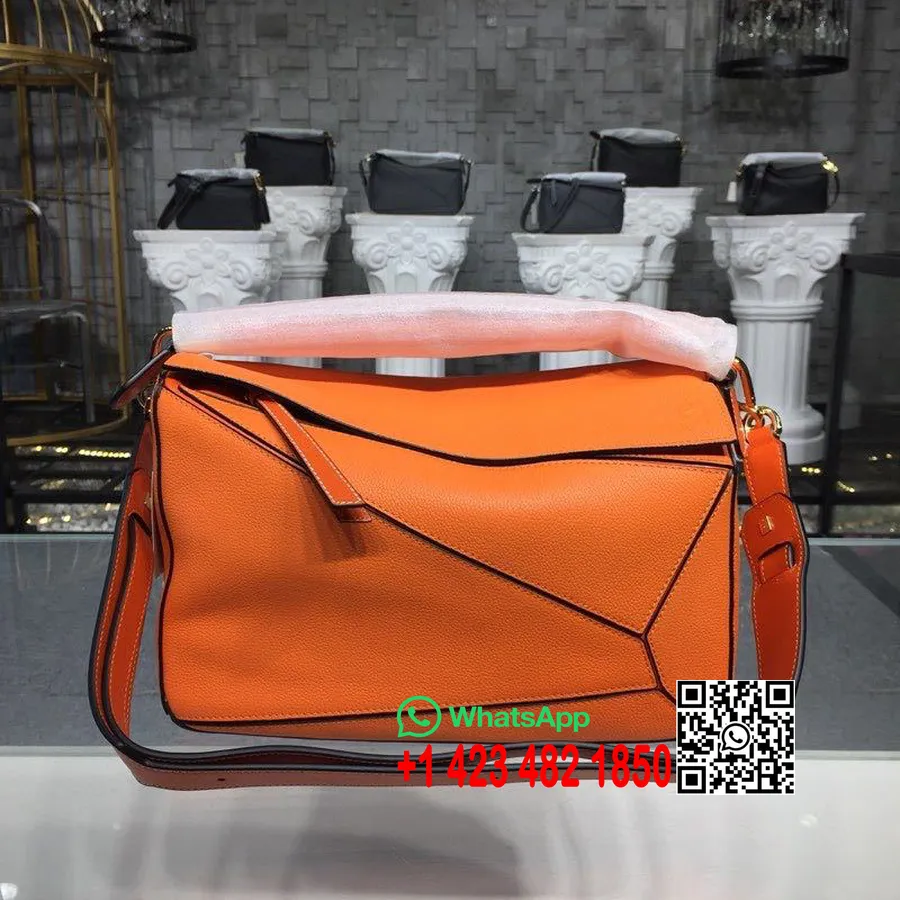 Loewe Sac Puzzle 24cm Cuir De Veau Collection Printemps/été 2020, Orange