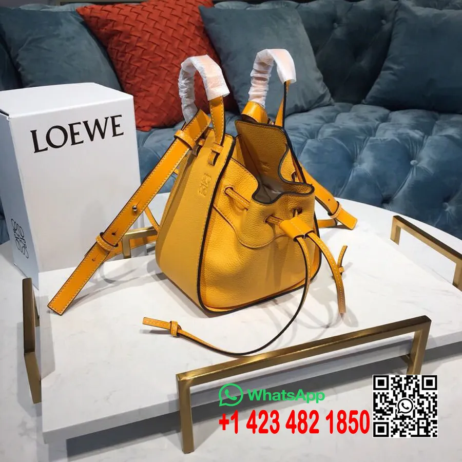 Loewe Mini Viseča Mreža Dw Bag 20cm Telečje Usnje Kolekcija Pomlad/poletje 2019, Rumena