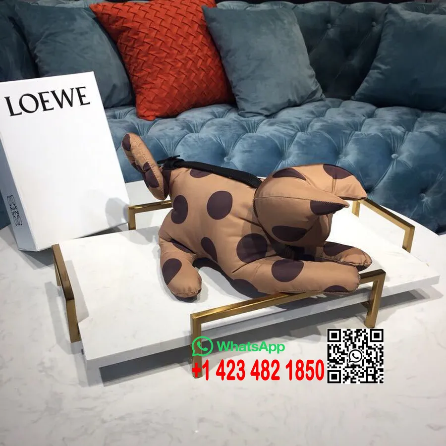 Loewe Sac Chat à Pois 22cm Cuir De Veau Collection Printemps/été 2019, Chocolat