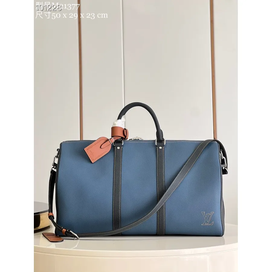 Louis Vuitton Keepall Bandouliere 50 Cm Taurillon Kožna Kolekcija Jesen/zima 2022. M21377, Trapper Plavi