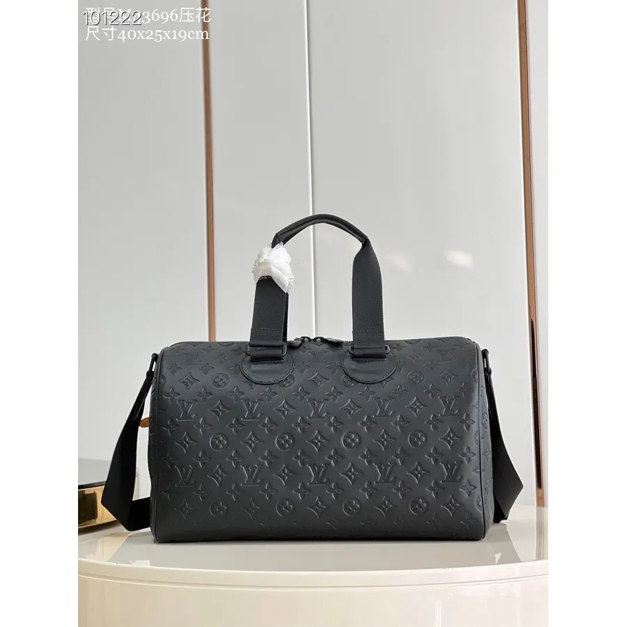 Louis Vuitton Snelle Bandoulière Tas 40cm Monogram Empreinte Leer Herfst/winter 2022 Collectie M43696, Zwart