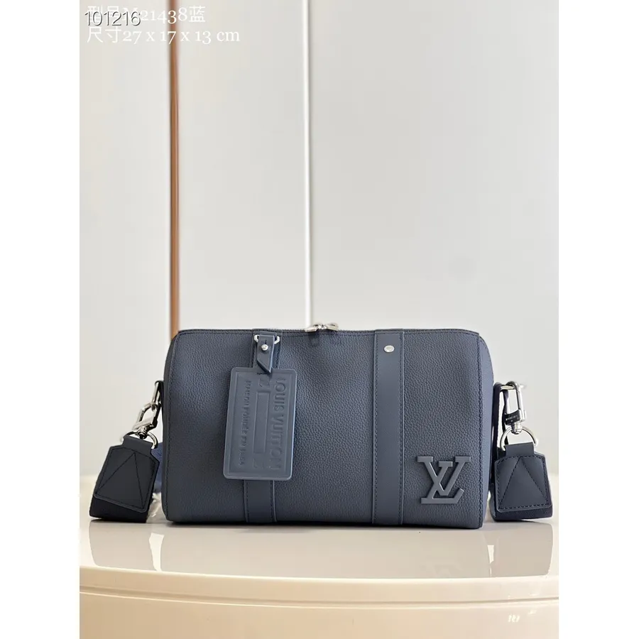 Louis Vuitton City Keepall Tas 27cm Aerogram Rundleer Herfst/winter 2022 Collectie M21438, Marineblauw