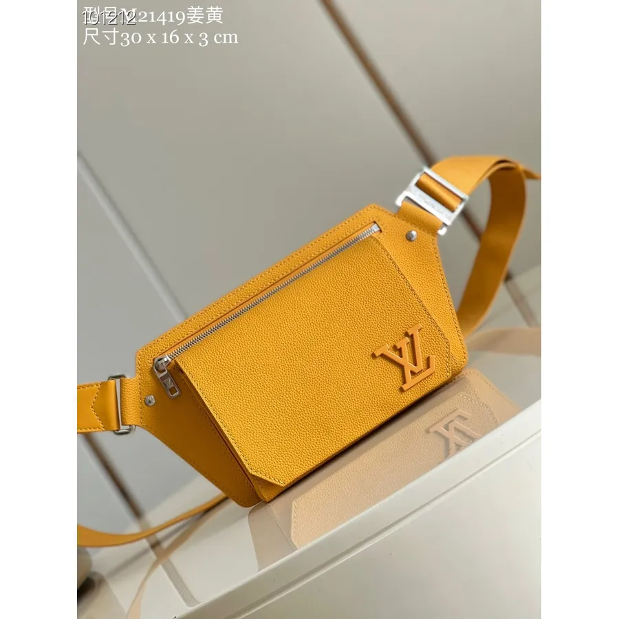 Louis Vuitton Takeoff Sling Bag 30cm Aerogram Rundleer Herfst/winter 2022 Collectie M21419, Saffraangeel