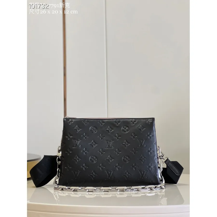 Tas Louis Vuitton Coussin Pm 26cm Kulit Domba Gembung Timbul Kulit Monogram Koleksi Musim Semi/musim Panas 2022 M57791, Hitam