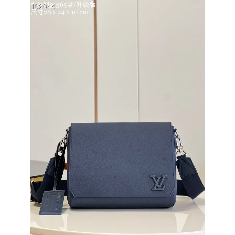 Louis Vuitton Takeoff Messager 28cm Cuir De Vachette Aérogramme Collection Automne/hiver 2022 M59327, Bleu Marine