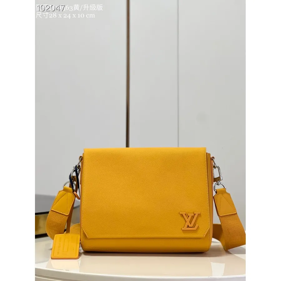 Louis Vuitton Takeoff Messager 28cm Cuir De Vachette Aérogramme Collection Automne/hiver 2022 M59327, Jaune