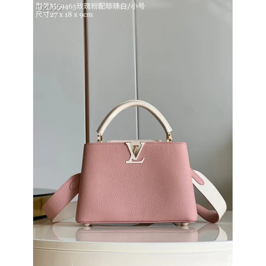 Louis Vuitton Capucines BB Tasche 27 Cm Taurillon-Leder Herbst/Winter 2022 Kollektion M21045, Trianon Pink/Greige