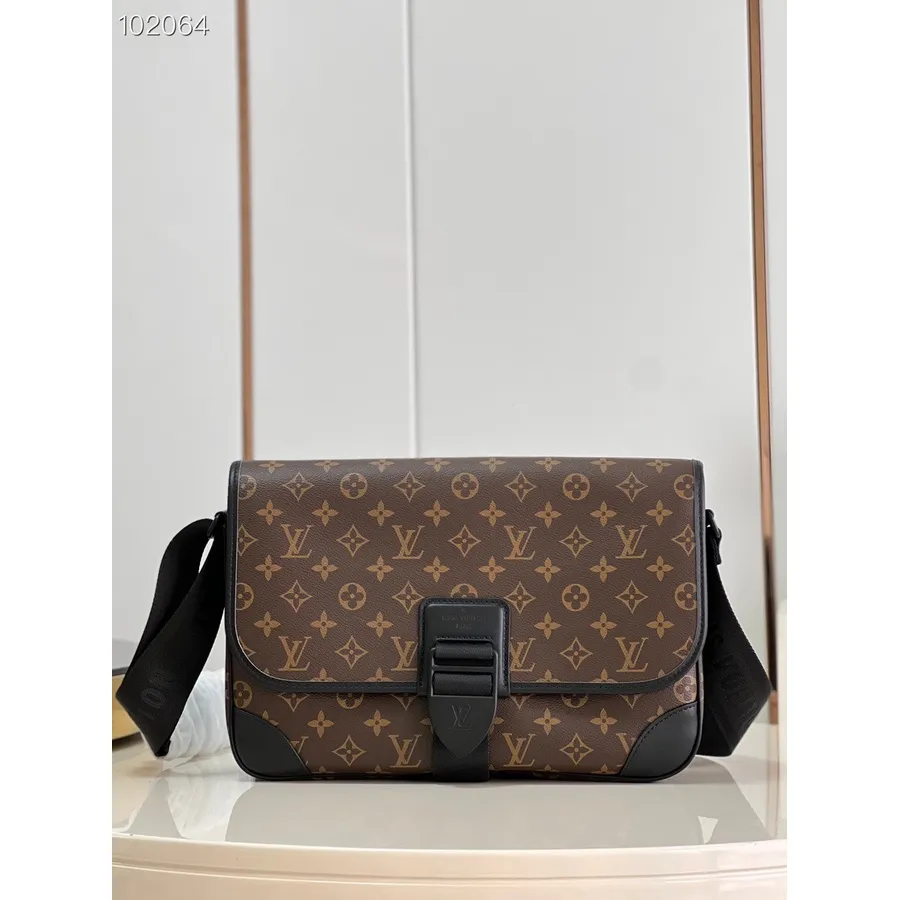 Louis Vuitton Archy Messenger Mm 35cm Monograma Macassar Lona Cuero Colección Otoño/invierno 2022 M46328, Marrón