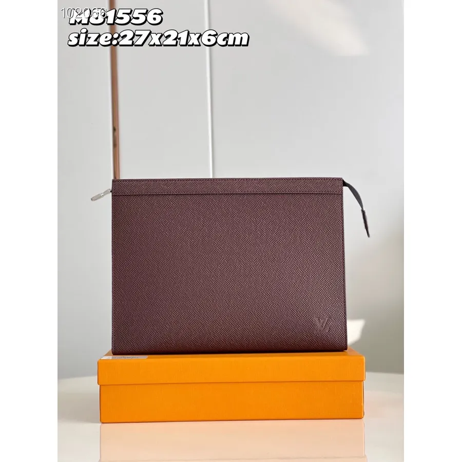 чантичка Louis Vuitton Pochette Voyage 27 см, телешка кожа от тайга, колекция есен/зима 2022 г. M81556, бордо