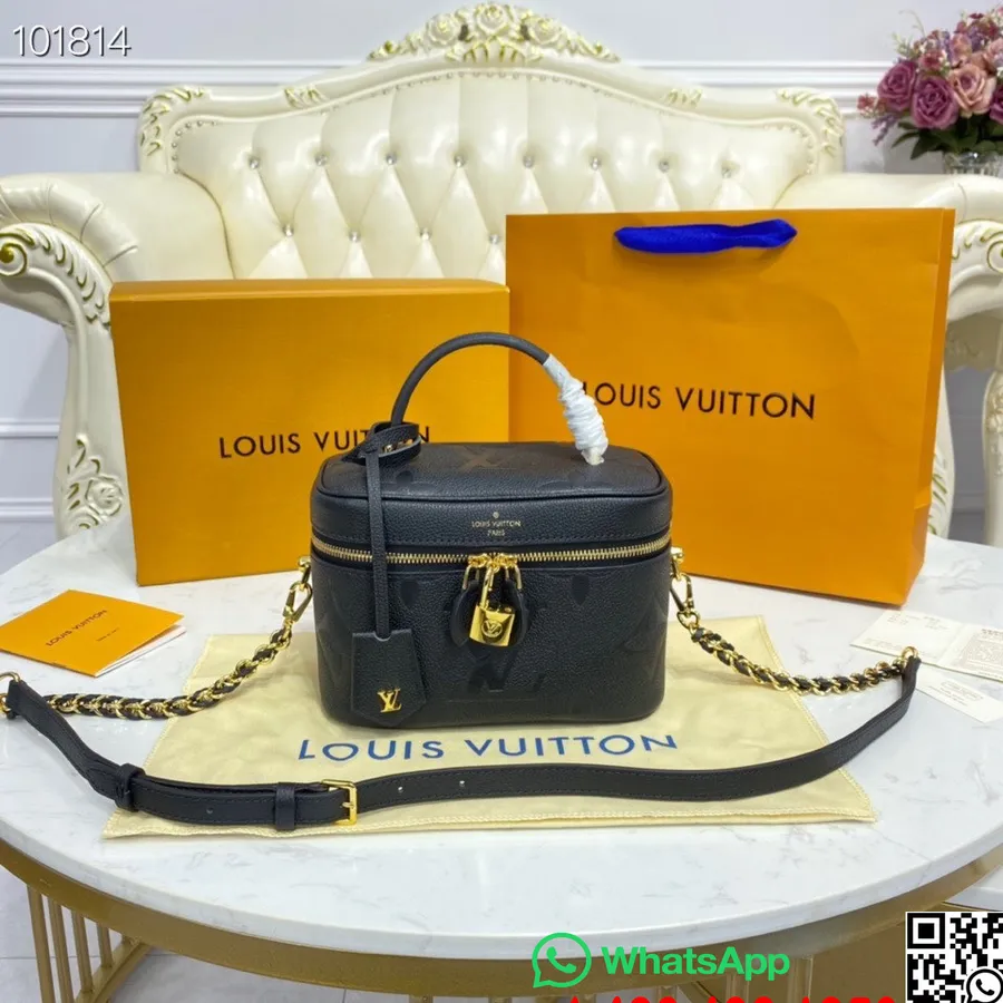 Louis Vuitton Vanity PM Bag 19CM Monogram Empreinte Leather Fall/Winter 2022 Collection M45608, Black