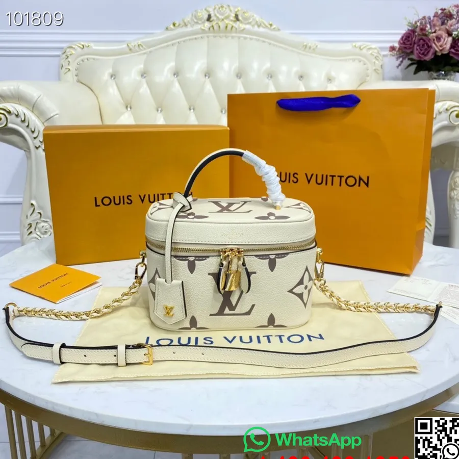 Louis Vuitton Vanity PM Bag 19CM Monogram Empreinte Leather Fall/Winter 2022 Collection M45780, Cream