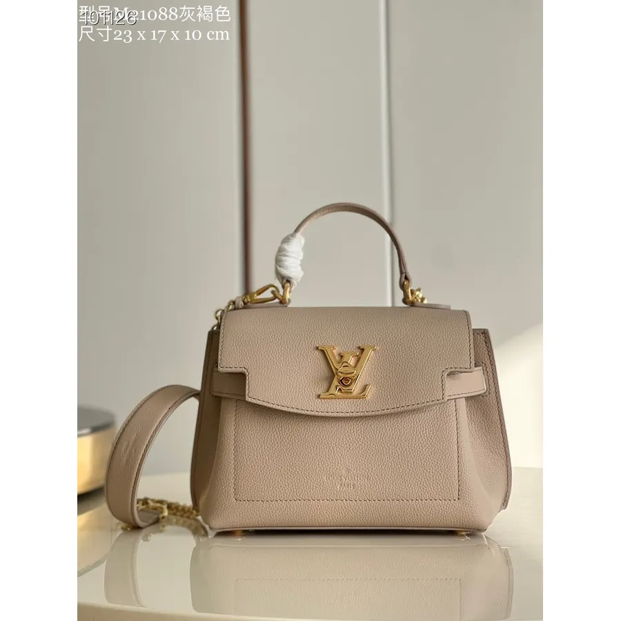 Louis Vuitton Lockme Ever Minitasche 23 Cm Genarbtes Kalbsleder Herbst/Winter 2022 Kollektion M21052, Greige