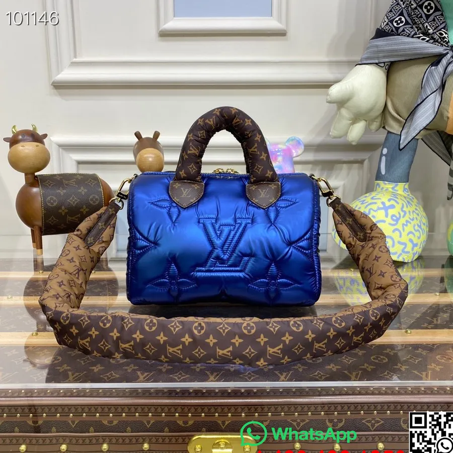 Louis Vuitton Speedy Bag 25 Cm Econyl Mit Besatz Aus Beschichtetem Canvas Mit Mini-Monogramm, Herbst/Winter 2022-Kollektion M210