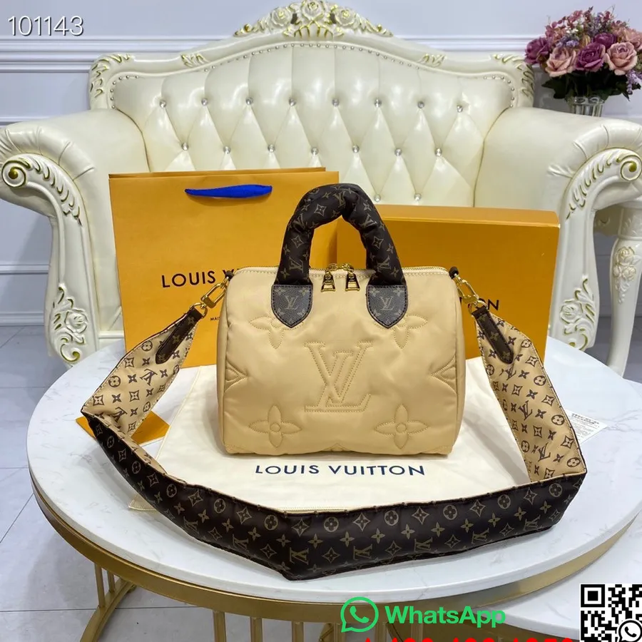 Louis Vuitton Speedy Bag 25cm Econyl with Mini Monogram Coated Canvas Trim Fall/Winter 2022 Collection M59009, Beige