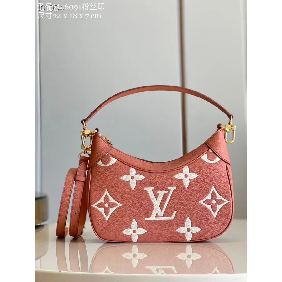 Louis  Vuitton Bagatelle Bag 22cm Monogram Empreinte Canvas Leather Fall/Winter 2022 Collection M46091, Rose Trianon Pink/Creme 