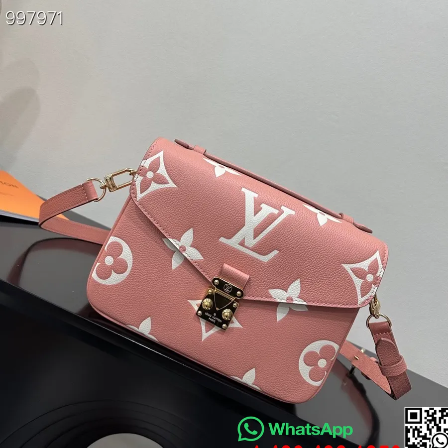 Louis Vuitton Metis Tas 22cm Monogram Empreinte Canvas Leer Herfst/winter 2022 Collectie M46091, Rose Trianon Roze/creme Beige