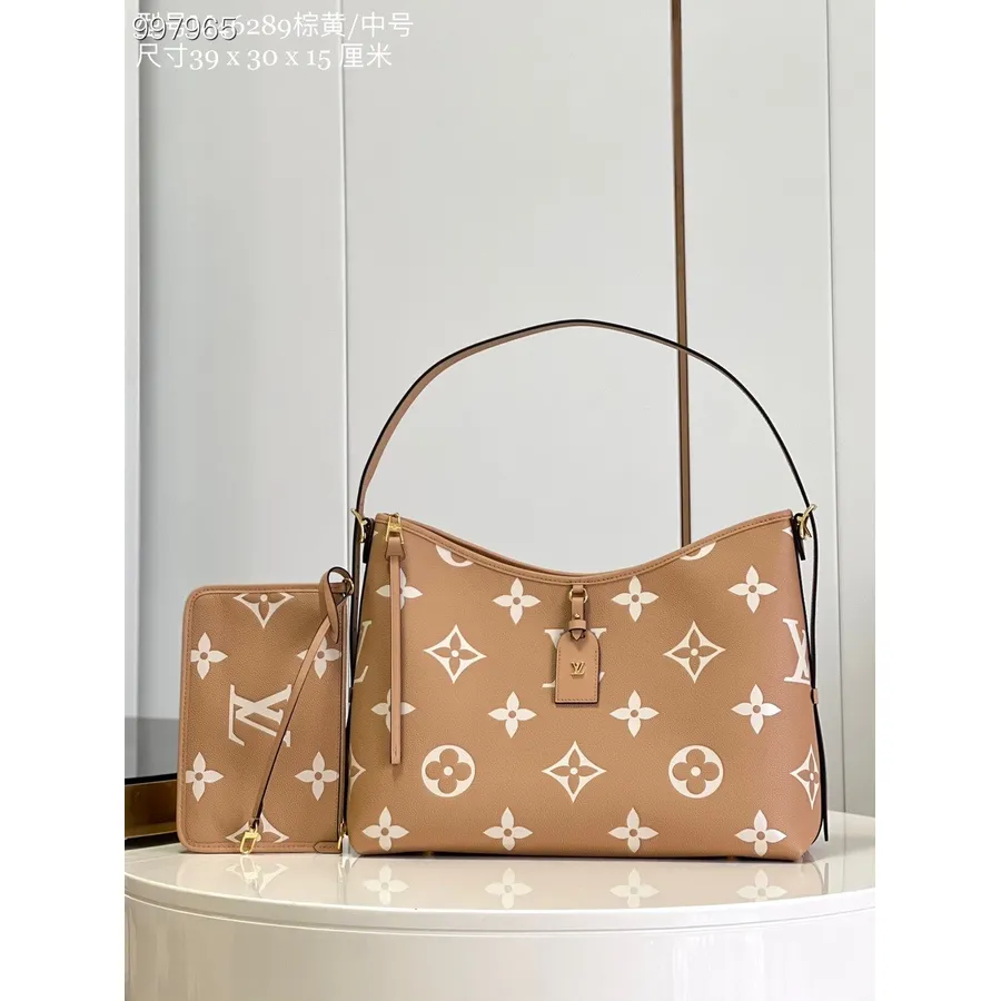 Louis Vuitton Carryall Mm Soma 39cm Monogramma Empreinte Audekls āda Rudens/ziema 2022 Kolekcija M46289, Arizona Bēšs/krēms