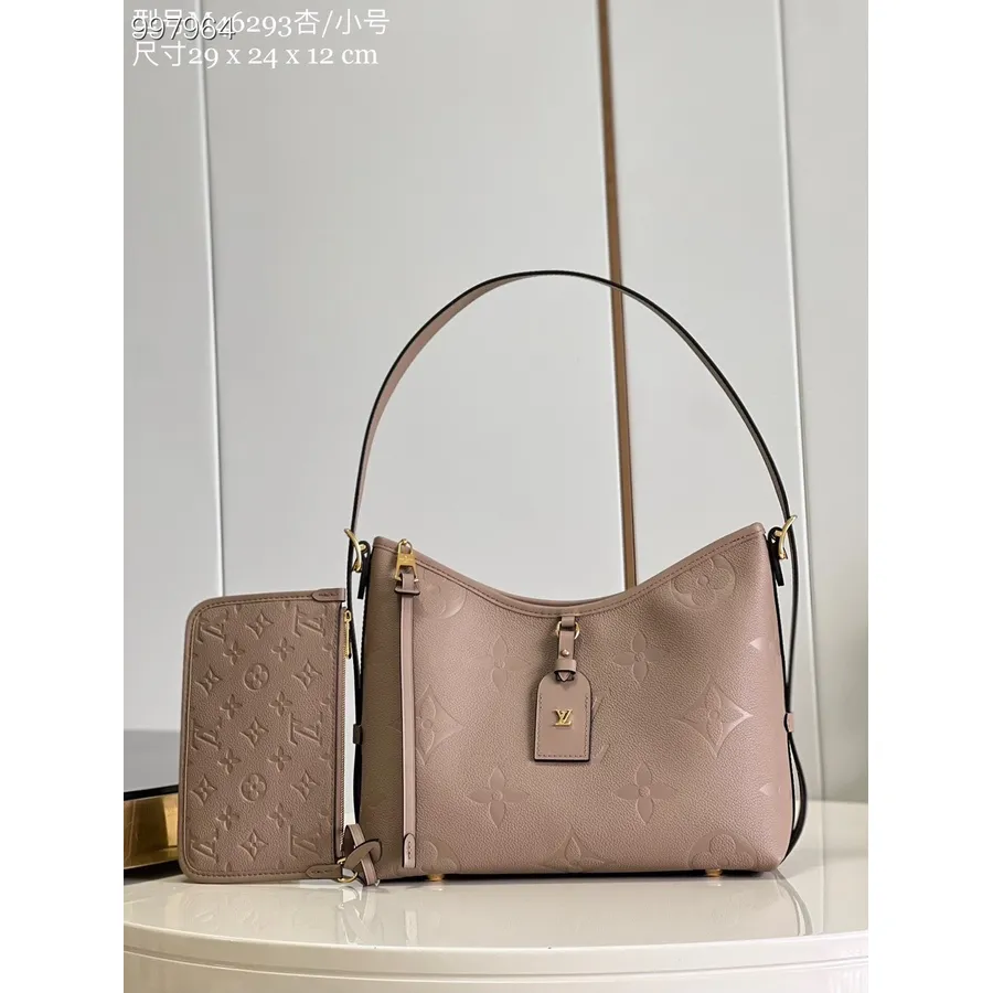 Louis Vuitton CarryAll PM Bag 30cm Monogram Empreinte Canvas Leather Fall/Winter 2022 Collection M46293, Taupe