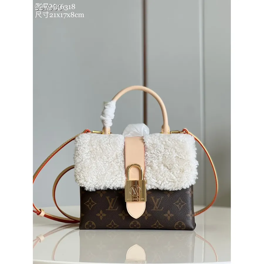 Louis Vuitton Cosygram Locky Bb Taška 21cm Monogram Plátno Koža/strihaná Merino Vlna Kolekcia Jeseň/zima 2022, Hnedá