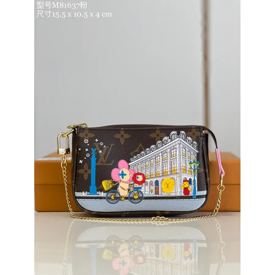 Louis Vuitton Vivienne Mini Pochette Accessoires Torbica 21 Cm Monogram Usnjena Platna Kolekcija 2022 M81760, Fuksija