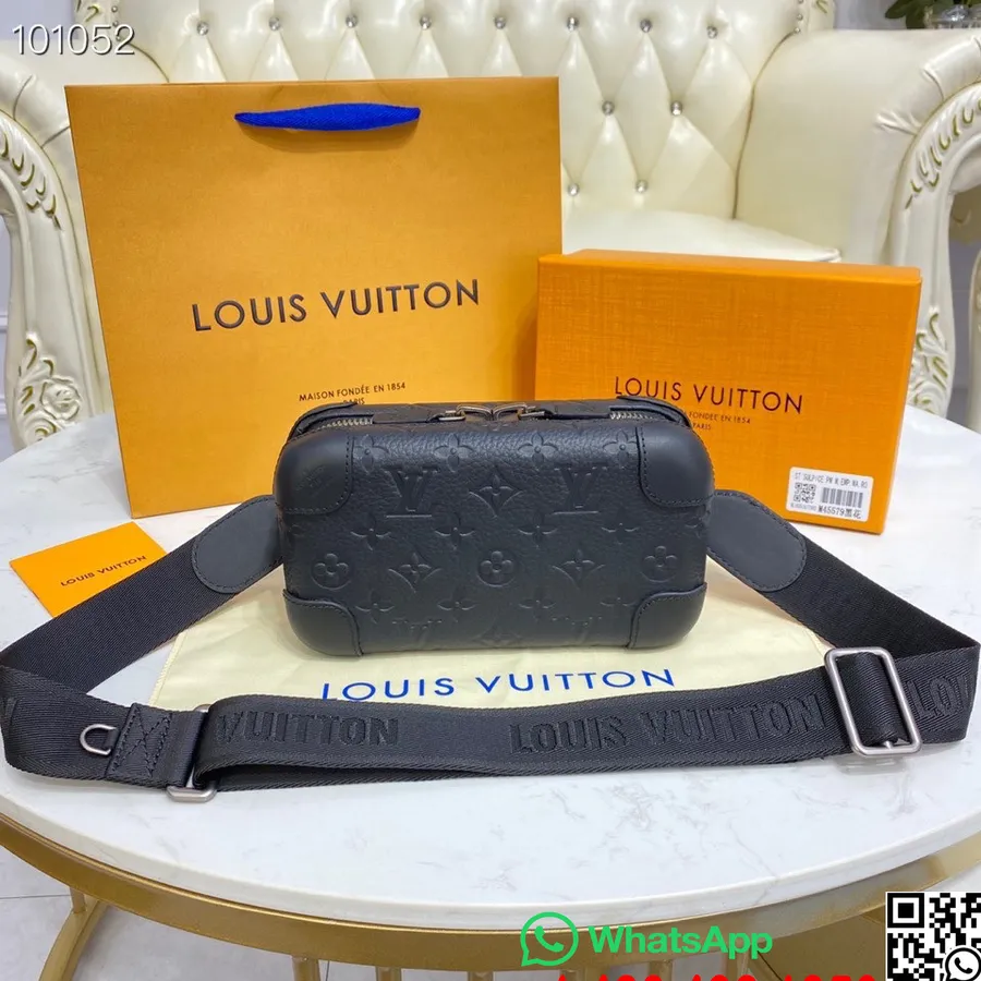 Louis Vuitton Horizon клъч чанта Taurillon монограм релефна кожа Taurillon канава колекция есен/зима 2022 M20439, черна