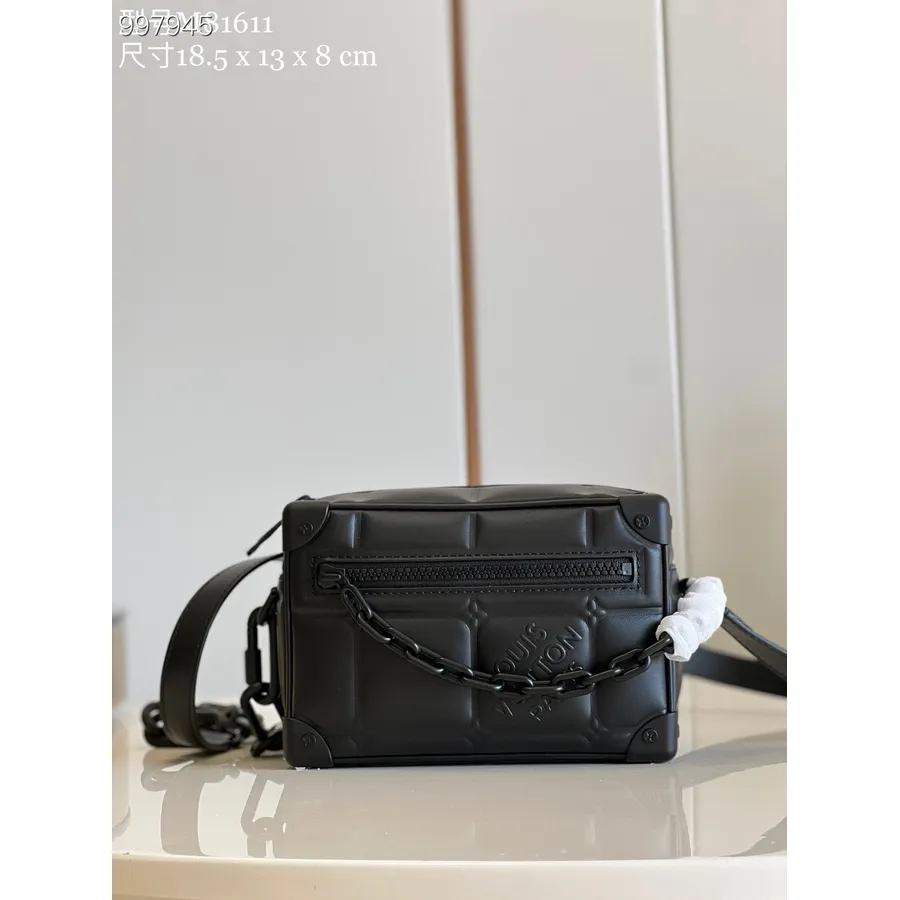 Louis Vuitton Tas Bagasi Mini Lembut 25cm Empuk Damier Kulit Anak Sapi Lembut Koleksi Musim Gugur/dingin 2022 M81611, Hitam