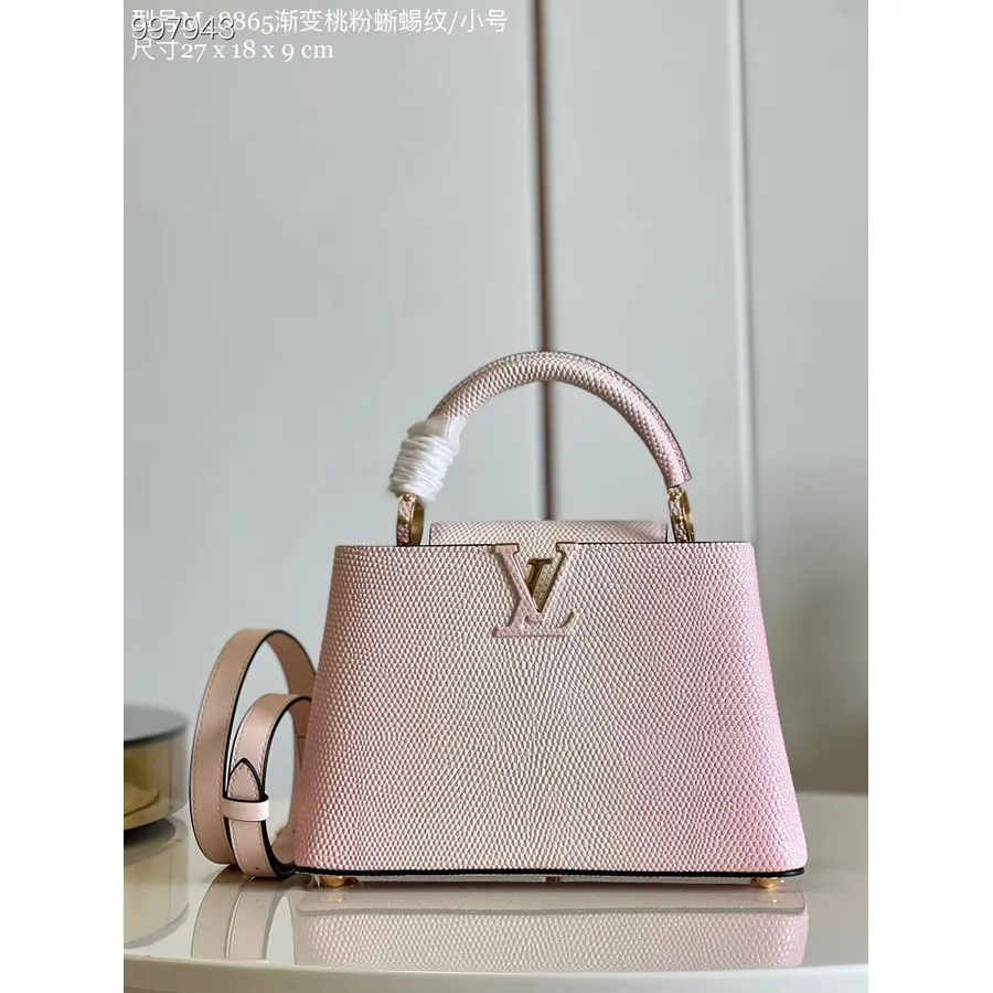 Louis Vuitton Capucines Bb Bag 27cm Hagedis Herfst/winter 2022 Collectie N99737, Roze