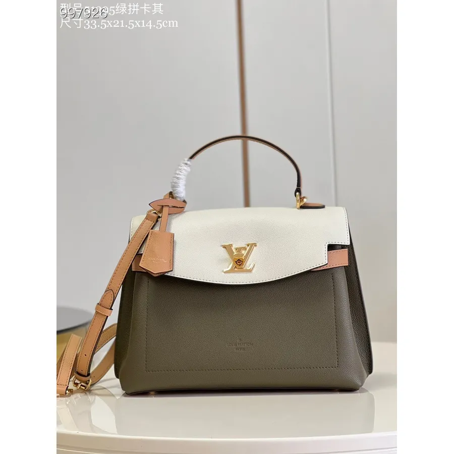 Bolso Louis Vuitton Lock Me Ever 34 Cm Piel De Becerro Granulada Suave Colección Otoño/invierno 2022 M51395, Verde Caqui Claro