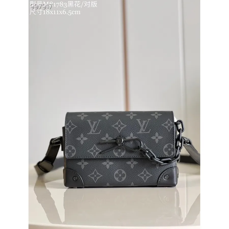 Cartera Portátil Louis Vuitton Steamer 18cm Monograma Eclipse Lona Cuero Colección Otoño/invierno 2022 M81783, Negro