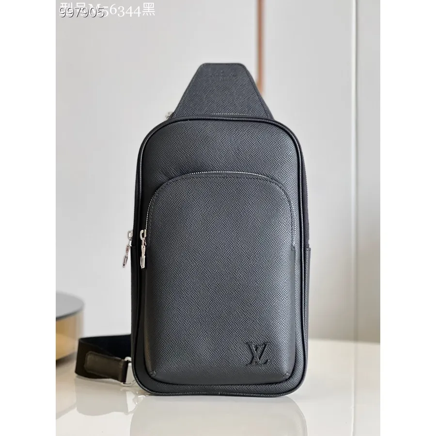 Louis Vuitton Avenue Slingbag 31cm δέρμα Taiga φθινόπωρο/χειμώνας 2022 συλλογή M30863, μαύρο