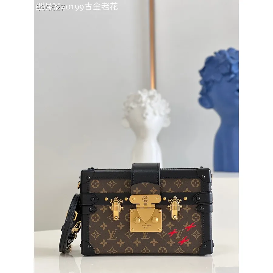 Louis Vuitton Petite Bag 20 Cm Gebürstetes Goldware-Monogrammleder Frühjahr/Sommer 2022 Kollektion M40199, Braun