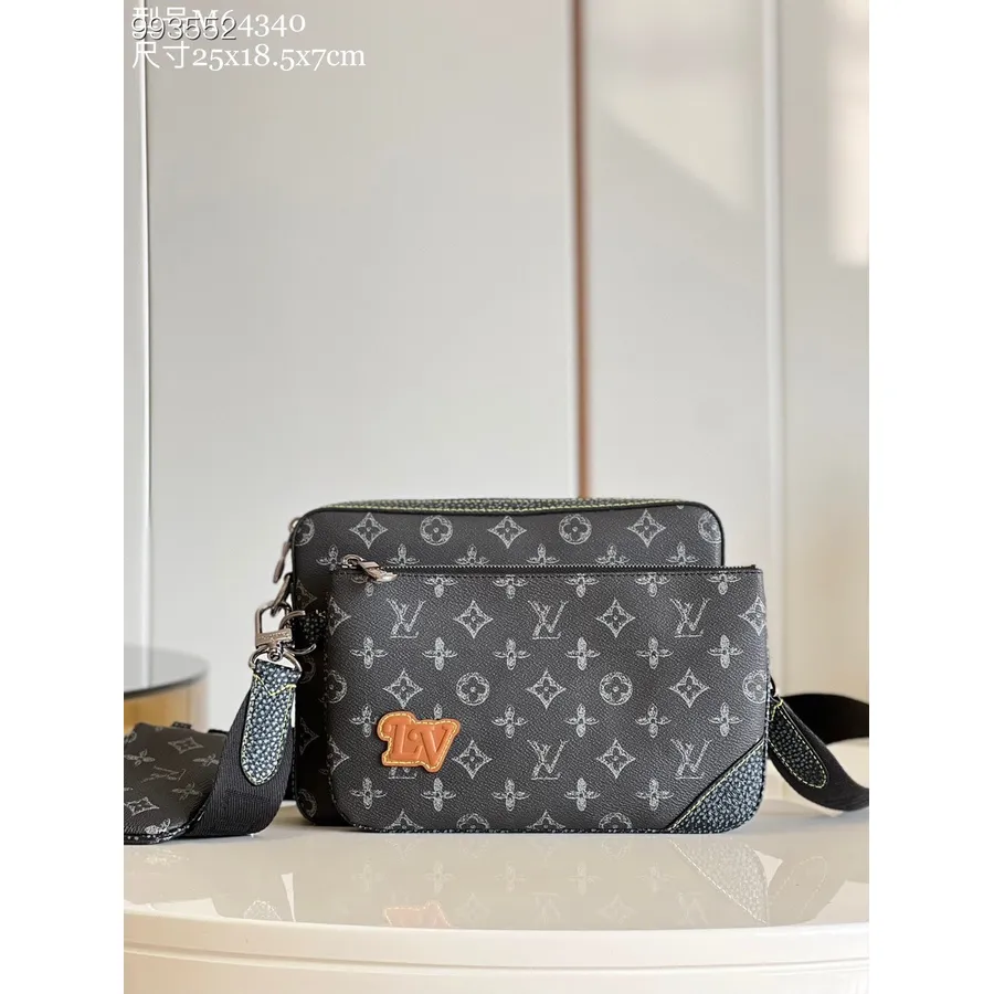 Louis Vuitton Trio месинджър чанта 25 см монограм затъмнение/монограм затъмнение обратно платно кожена колекция пролет/лято 2022