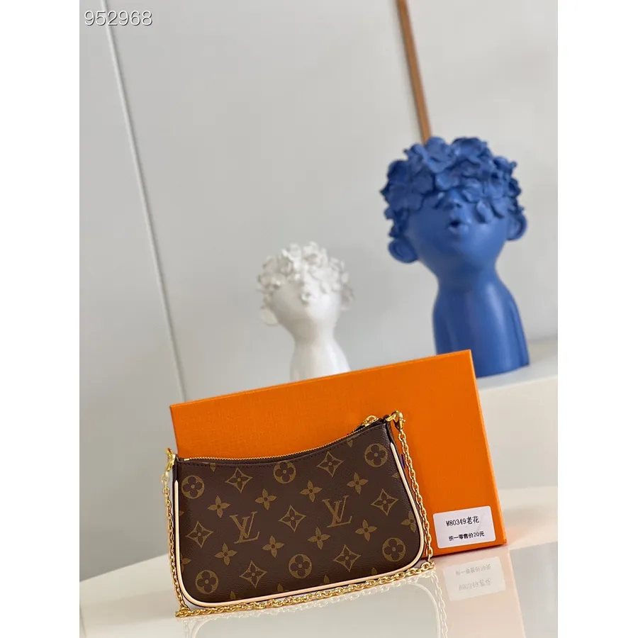 Borsa Louis Vuitton Easy Pochette Con Tracolla 20 Cm Tela Monogram Pelle Collezione Primavera/estate 2022 M80349, Marrone