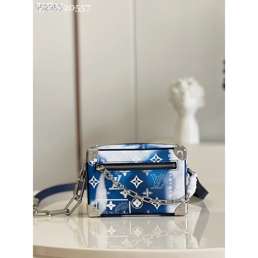 Louis Vuitton Mini Soft Trunk Bag 18cm Monograma Bandana Couro Virgil Abloh Coleção Primavera/verão 2022 M20557, Preto