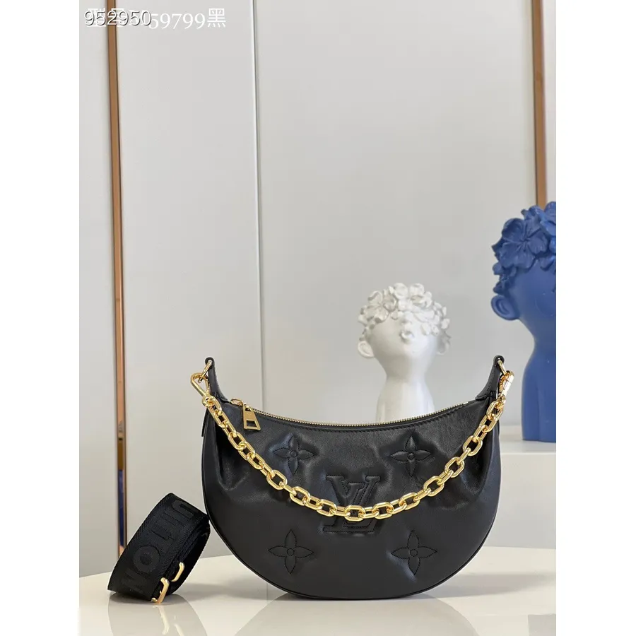 Sac Louis Vuitton Over The Moon 28cm Monogramme Gonflé Brodé Cuir De Veau Matelassé Collection Printemps/été 2022 M59799, Noir