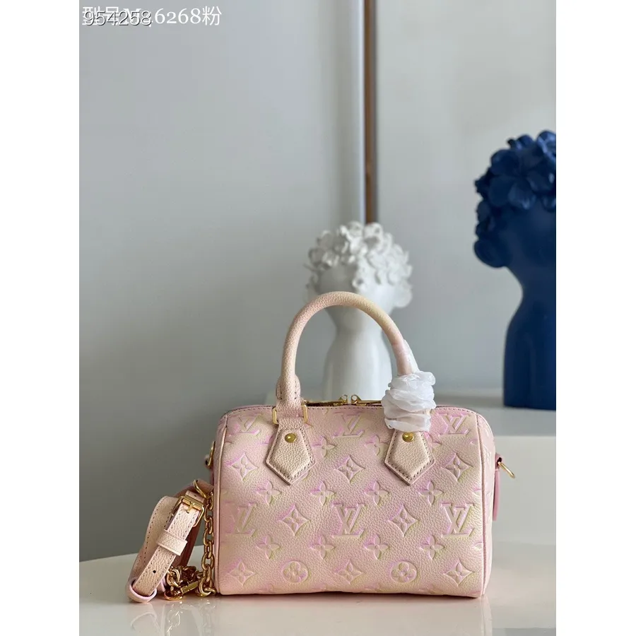 Louis Vuitton Speedy Bandouliere Táska 20cm Monogram Nyári Stardust Empreinte Bőr Tavaszi/nyári 2022 Kollekció M46268, Halvány