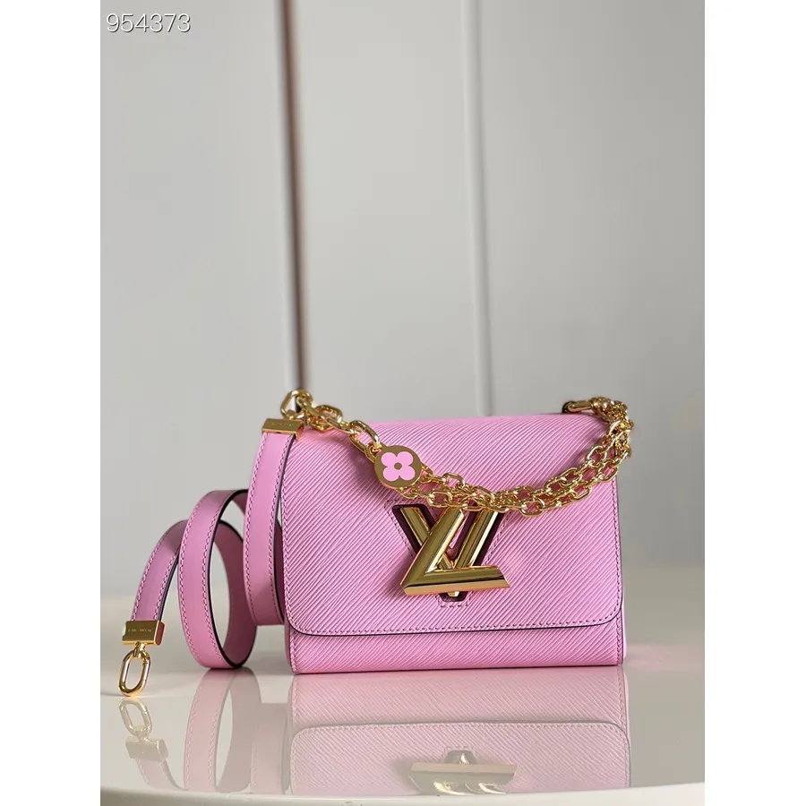 Louis Vuitton Miniatyr Emalje Monogram Blomst Twist Pm Bag 19cm Epi Canvas Skinn Vår/sommer 2022 Kolleksjon M59405, Blåregn